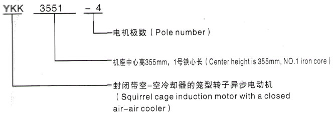 YKK系列(H355-1000)高压JR115-6三相异步电机西安泰富西玛电机型号说明